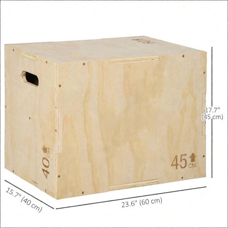 Boîte en contreplaqué de bois trois en un avec ouverture à poignée