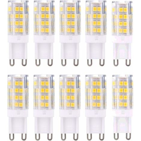 G9 LED Lampe Ampoules, Blanc Chaud 3000K 5W Lumiere équivalent aux ampoules halogènes de 40 W 420 lumens not dimmable, lot de 10 (1/5)