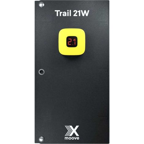 Caricatore con pannello solare pieghevole X Moov Trail ETFE 21W nero con moschettone integrato display della corrente in tempo reale