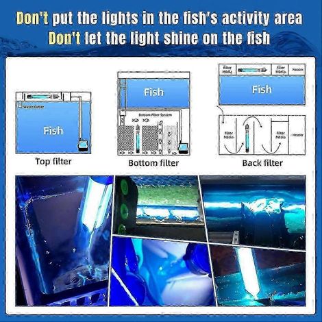 11-W-UV-Aquarienlampe, 254 nm keimtötend zur Algenbekämpfung, Kapazität 55 bis 150 Gallonen. (1/2)