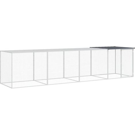 Poulailler avec toit anthracite 403x98x90 cm acier galvanisé