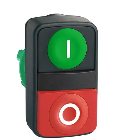 Harmony XB5 tête bouton double touche diam.22 marqué vert/rouge SCHNEIDER ZB5AL7341 (1/2)