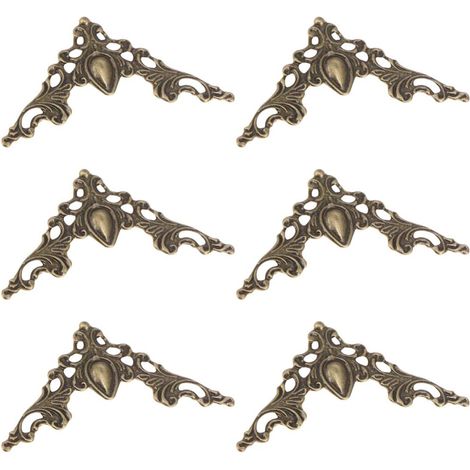 24 protège-coins décoratifs en métal bronze antique pour livres, albums photo, albums de scrapbooking, coins de table et coussins (1/5)