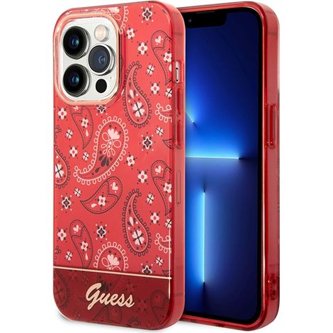 iPhone 14 Pro Guess Hardcase Bandana Paisley Rot (1/5)