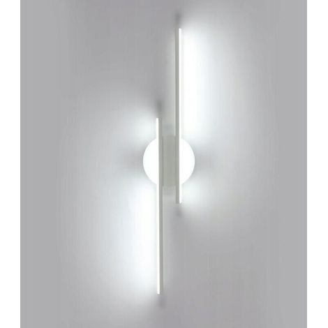 GOECO LED Indoor Wall Light, 24W White Wall Lamp 6500K Cool White Light, Long Parallel Wall Sconce for Living Room, Hallway, Bedroom, Hotel, Cafe Base Diameter: 12.5cm