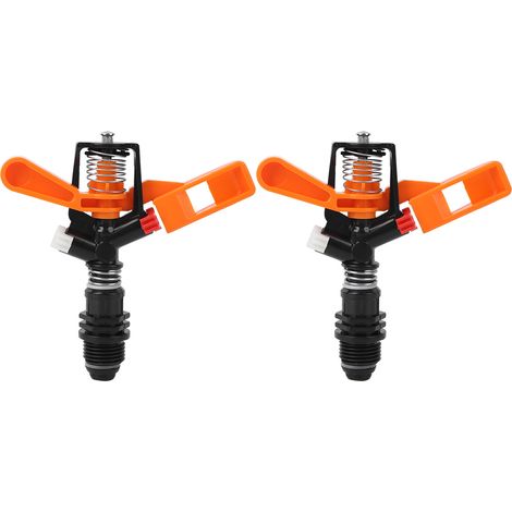 Lot de 2 buses d'arrosage à bras pivotant rotatif à 360° avec filetage mâle G1/2" et double sortie d'eau (1/4)