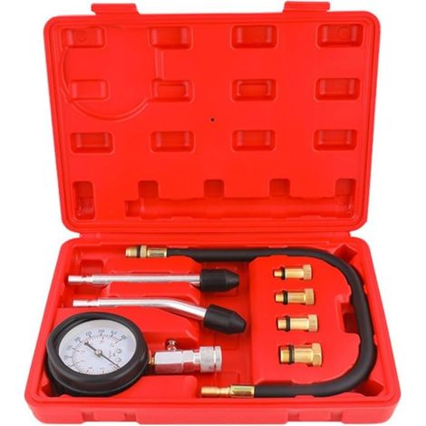Testeur de Compression de Cylindre de Moteur Essence Diesel, Compressiometre Essence et Diesel Compressiometre Moteur Testeur de Compression pour Moto,Auto (1/4)
