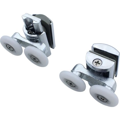 Rollen für Glastüren – 2er-Set – Massive Zinklegierung – Doppel-Duschsystem – Einfacher Austausch – Durchmesser 23 mm (1/5)