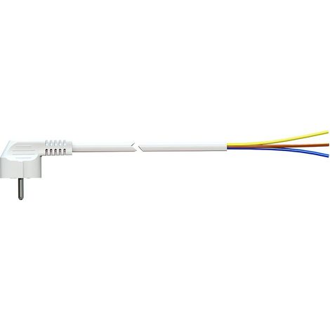 Cavo con Spina Schuko 5m 3x1.5mm 4.8mm 16A 250V T/TL Bianco. SOLERA7000/5