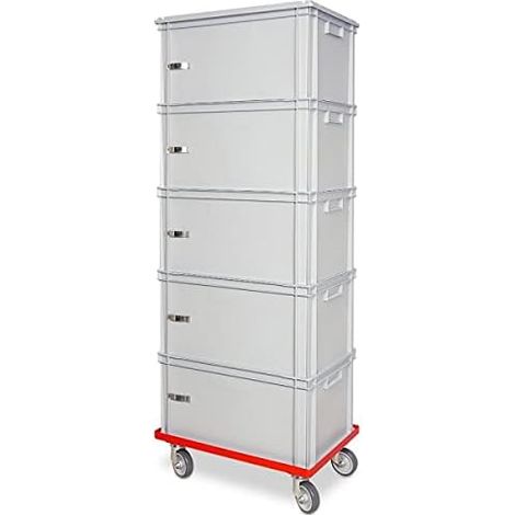 BRB Lot de 5 boîtes d'archivage pour classeurs format A4 - Avec rouleau - Gris (1/3)