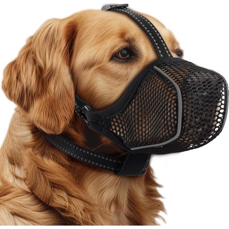 Dog Muzzle Soft Mesh Dog Muzzle for Small Medium Large Adjustable Dog Muzzle for Bite Licking Chew Panting Drinking L (1/5)