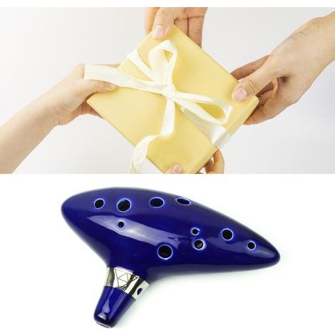 Ocarina Alto Do en Céramique 12 Trous, Instrument à Vent pour Débutants avec Étui et Dragonne - Idée Cadeau Musical (1/5)