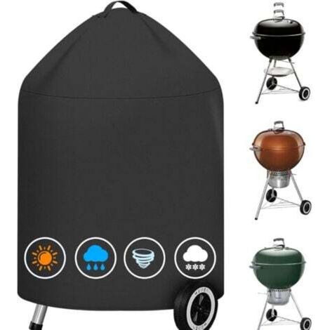 Housse de barbecue ronde 71x68cm – Imperméable Oxford 420D – Résistante aux UV et à la moisissure – Cordon de serrage pour maintien (1/5)