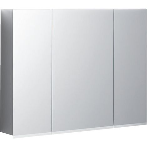 Keramag – Armoire murale de salle de bain avec éclairage LED – 3 portes miroir – Interrupteur tactile – Étagères en verre amovibles – IP44 (1/10)