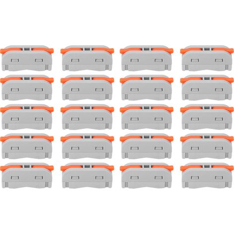 Mini-Hebelmutter-Schnellanschlussblock, 1 Eingang, 1 Ausgang – 20 Stück, 250 V (1/5)