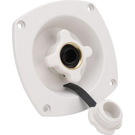 White Brass Motorhome Inlet Fitting - Non-Return Valve (White) (1/5)