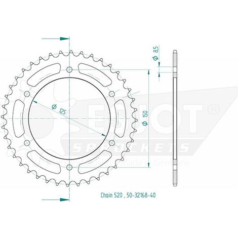 Esjot - Couronne - 520 - 40 dents