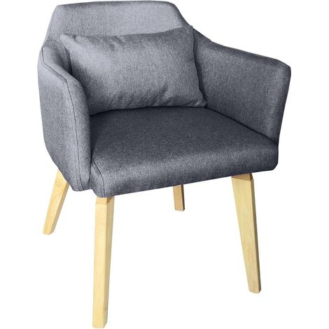 Chaise / Fauteuil scandinave Dantes Tissu Gris foncé