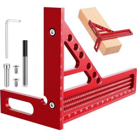 3D-Mehrwinkel-Messlineal, Preciva 3D-Gehrungswinkel aus Aluminiumlegierung Winkelmesser Multifunktional Winkel für Holzbearbeitung, Heimwerken, Handwerk (1/5)