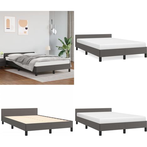 Bettgestell ohne Matratze Grau 120x190 cm Kunstleder - Bettsofa - Schlafzimmermöbel - Boxspringbetten - Doppelbett - Lattenrost - Home & Living (1/5)