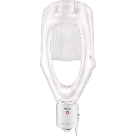 Valera, Swiss Ionic Comfort 513.01, Casco-Asciugacapelli per Volume e Tenuta, Ergonomico, con 3 Regolazioni di Temperatura, Funzione per Aria Tiepida, Ionizzatore, Cavo 3m, Custodia, 600 W, Bianco (1/5)