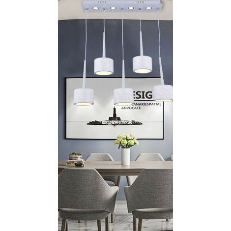 TrAdE Shop Traesio - Lampadario Da Soffitto Sospensione Plafoniera Paralume Bianco 3 Accensioni B10 - (1/4)