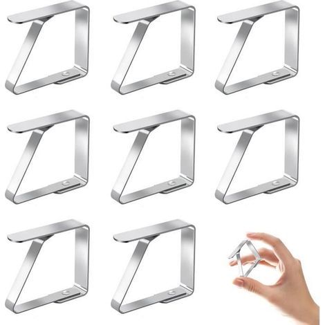 Tischdeckenklammern aus Edelstahl – 8er-Set – 5 x 4 cm – Rostbeständig – Ideal für Veranstaltungen (1/4)