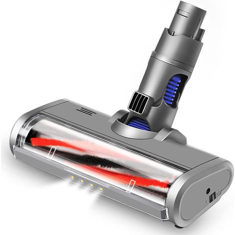 Cepillo turbo motorizado compatible con Dyson V6 DC58 DC59 DC61 DC62 de liberación rápida con rodillo de cerdas para alfombras, suelos duros, parqué y baldosas con luz LED. (1/4)