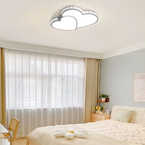 Plafonnier blanc en forme de cœur, plafonnier LED 36 W, lampe de plafond pour chambre à coucher, Luminaire (1/5)