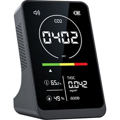 Détecteur CO2 4-en-1 portable – Moniteur intérieur Température, Humidité, COVT, écran TFT, batterie 2500 mAh (1/5)