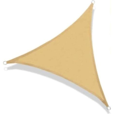 Voile d'ombrage triangulaire 5x5x5 mètres, résistante aux UV et respirante, adaptée aux terrasses ombragées, adaptée aux activités (1/4)