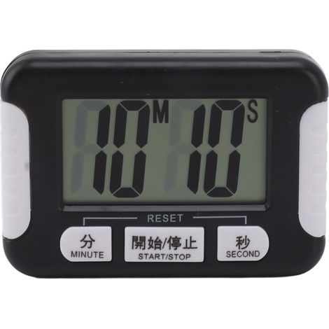 Timer digitale portatile, facile da usare e multifunzionale con allarme e conto alla rovescia per la cucina (nero). (1/5)