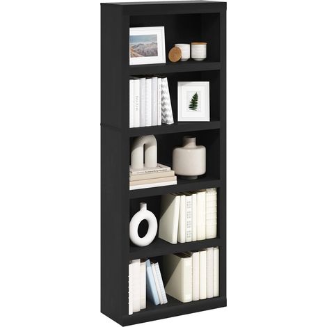 Étagère à Livres, bibliothèque à 5 Niveaux, bibliothèque avec étagère Ouverte, 25.6 x 62.5 x 161.3, pour Salon, Chambre, Bureau à Domicile, Bois Noir (1/5)