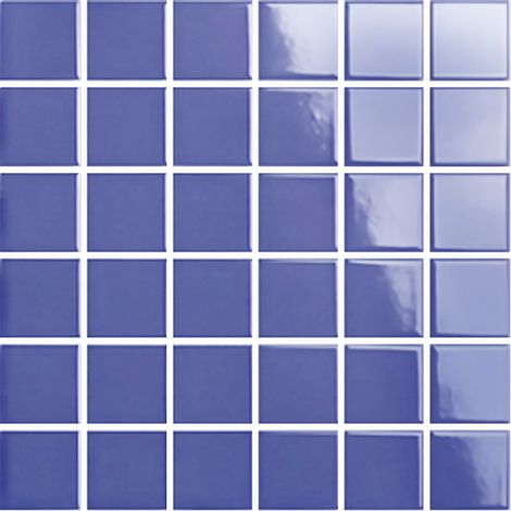 Mosaïque de grès cérame PICCOLO VELVET 5x5cm (finition brillante) - Dazzling blue - - 336 - Dazzling blue - boîte de 0.93 m2