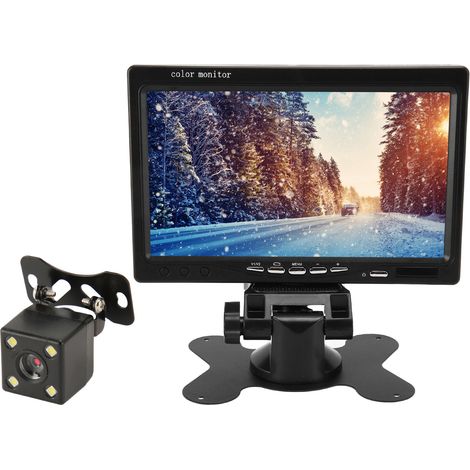 Écran de recul TFT LCD 7 pouces avec vision nocturne IR et télécommande pour camping-cars et pick-ups