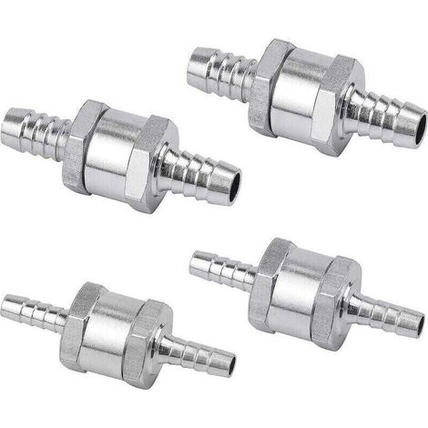 Set de 4 Clapet Anti-retour Gasoil 6/8/10/12mm, Valve Carburant en Alliage d\'aluminium avec Flche pour pour Essence Diesel Voiture Bateau Moto (1/4)