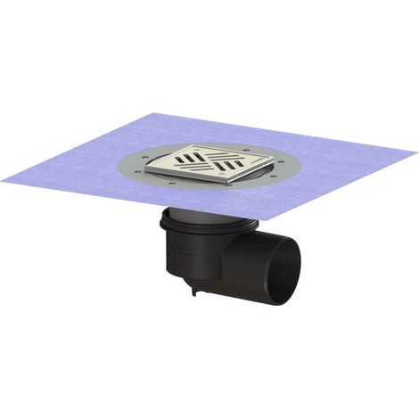 -Boden-/Deckenablauf Ecoguss DN 100, seitl., Variofix, Schlitzrost (1/2)