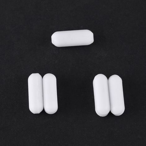 Lot de 5 agitateurs magnétiques en PTFE blanc de type C pour laboratoire. (1/5)