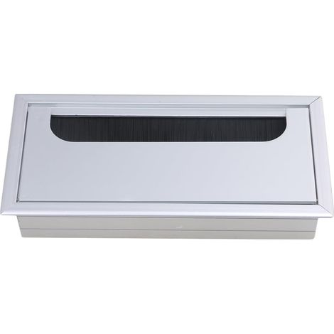 Thick and durable aluminum alloy cable cover to conceal cable boxes. Dimensions: 80 x 160 mm (natural aluminum color). (1/4)