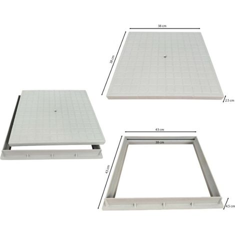 Telaio con chiusino super in pp - con foro (con bullone) : Dimensione - cm 40x40
