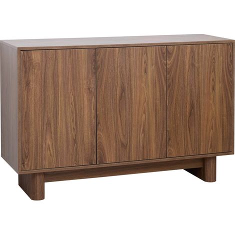 Buffet 3 portes 120 cm scandinave bois foncé