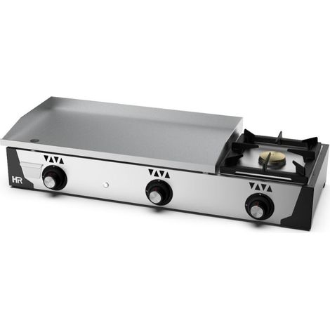 Plancha gaz L 1130 mm - Acier rectifié 15 mm + réchaud - HR Fainca