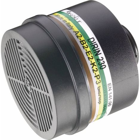 Filtre combiné DIRIN 230 A2B2E2K2-P3 – Protection contre gaz organiques et particules P3 – Pour espaces confinés – Plastique ABS – Ekastu Safety