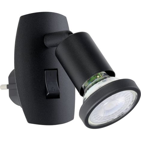 Applique Presa Moderna Parrini Metallo Nero 1 Luce Gu10 4,5 Ip20