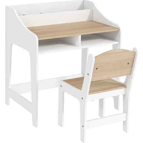 Set scrivania e sedia per bambini con contenitore aperto 3-8 anni in legno MODENUIT (1/5)