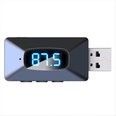 Récepteur émetteur Bluetooth 5.4 T65 Mini USB pour voiture avec écran LED et kit mains libres. (1/5)