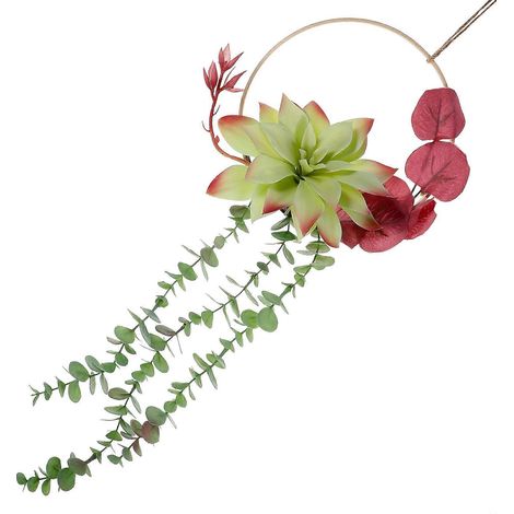 Couronne de fausses plantes succulentes à suspendre pour la décoration de chambre (3 pièces) (1/5)