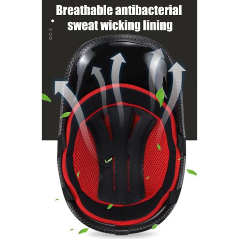 demi-casque de moto rétro avec jugulaire en nylon réglable et forme ergonomique, casque de voiture électrique (1/5)