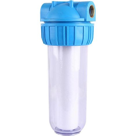 Bouteille de préfiltration pour purificateur d'eau domestiqueinterface à filetage en cuivre 3/4 pobouteille de filtre transparentetuyau 3/4 po 3/4 po (1/5)