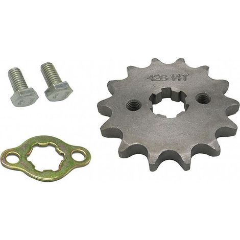 Pignon avant 14 dents, pas de 17 mm, chaîne 428 pour VTT